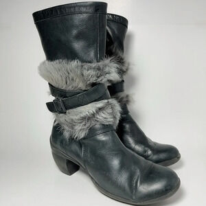 Pataugas Fur Shorty Black Leather Boots